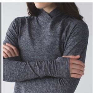 Lululemon Warm Your Core Long Sleeve Tee Heathered Black/Charcoal Gray Size 6